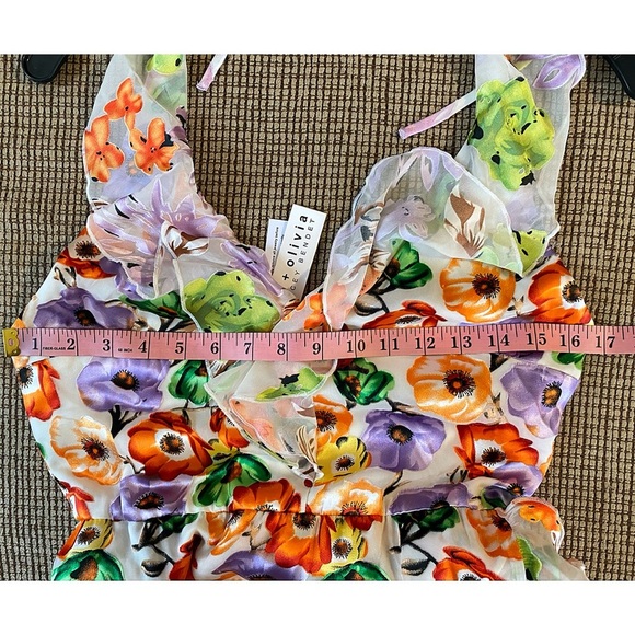 Alice + Olivia Evelia Floral Tie Waist Silk Blend Maxi Dress - Picture 10 of 16